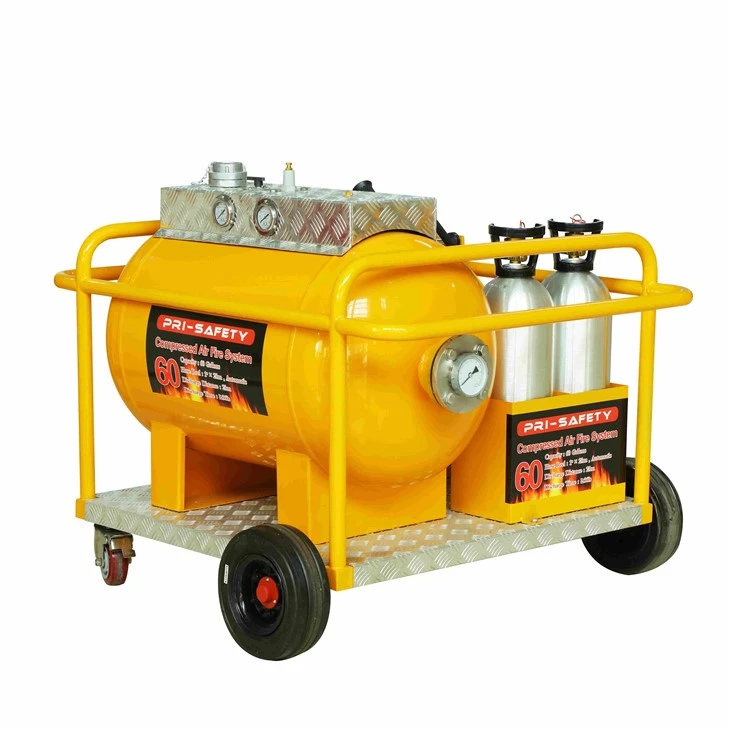 PRI-SAFETY 60 Gallons CAFS Compressed Air Foam Fire Fighting System AFFF3% Stainless Steel Material 150s-20mins 25m