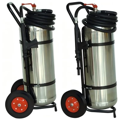 Industrial Lithium Battery Trolley Fire Extinguisher Stainless Steel Coldfire Agent Class A/B/C/K/L TUV CE0036