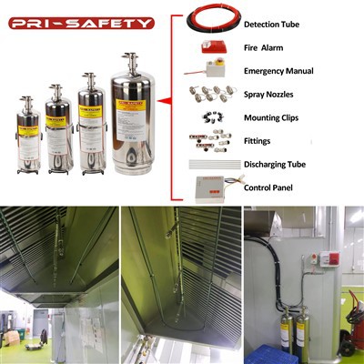 Pneumatic Linear Heat Activated Kitchen Fire Suppression Systems Detection Tube Kitchen Fire System