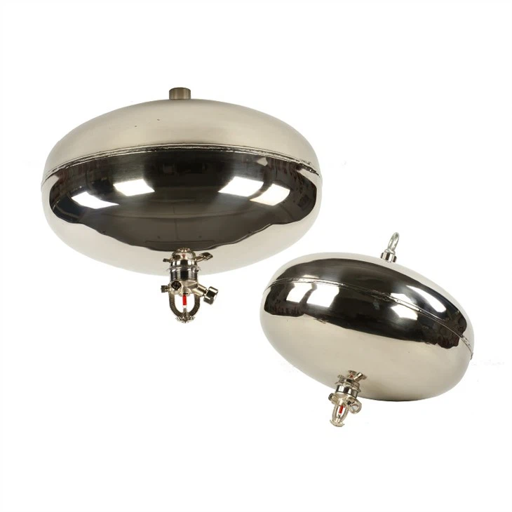 Ceiling Dry Powder Fire Extinguisher With Polished Stainless Steel Cylinder